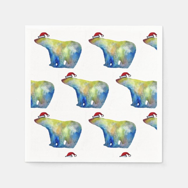 Servilleta De Papel Papel de cóctel Napkins Santa Bear (Anverso)