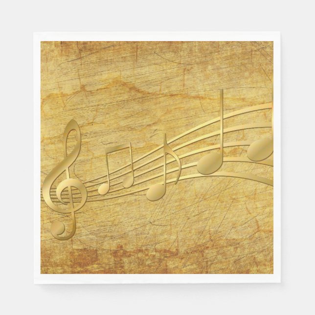 Servilleta De Papel Papel de cosecha de notas musicales (Anverso)