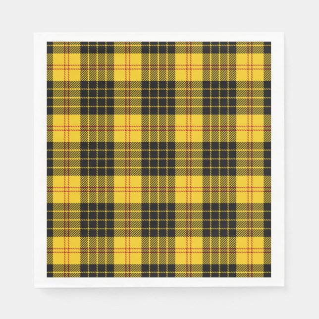 Servilleta De Papel Papel de cuadros negro amarillo (Anverso)