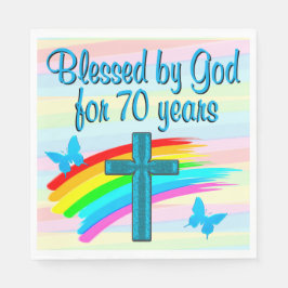 Servilleta De Papel PAPEL DE CUMPLEAÑOS 70 NAPKINS DE bonito AZUL CRIS