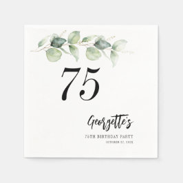 Servilleta De Papel Papel de cumpleaños 75º de la vegetación de eucali