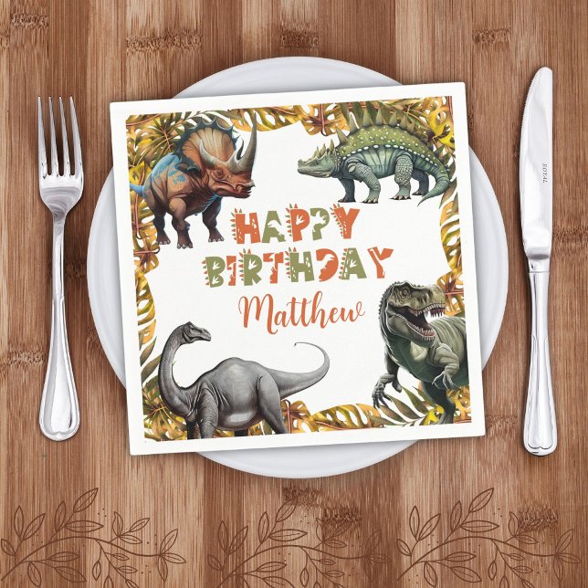 Servilleta De Papel Papel de cumpleaños de Dinosaur (Subido por el creador)