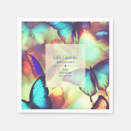 Servilleta De Papel Papel de cumpleaños de mariposa