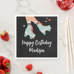 Servilleta De Papel Papel de cumpleaños de patinaje sobre patinaje sob