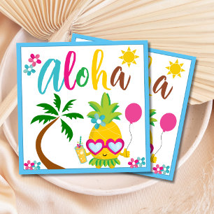 Servilleta De Papel Papel de Cumpleaños de Piña Tropical Aloha