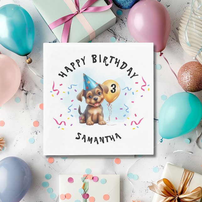 Servilleta De Papel Papel de cumpleaños feliz Fiesta de cachorros (Subido por el creador)