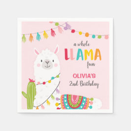 Servilleta De Papel Papel de cumpleaños Llama Napkins Alpaca Fiesta Ca