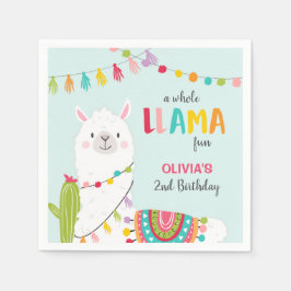 Servilleta De Papel Papel de cumpleaños Llama Napkins Alpaca Fiesta Ca