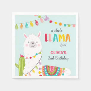 Servilleta De Papel Papel de cumpleaños Llama Napkins Alpaca Fiesta Ca