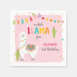Servilleta De Papel Papel de cumpleaños Llama Napkins Alpaca Fiesta Ca