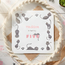 Papel de cumpleaños para niños de gato negro