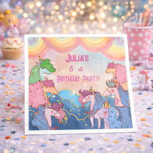 Servilleta De Papel Papel de cumpleaños para niños de Pastel Unicorn