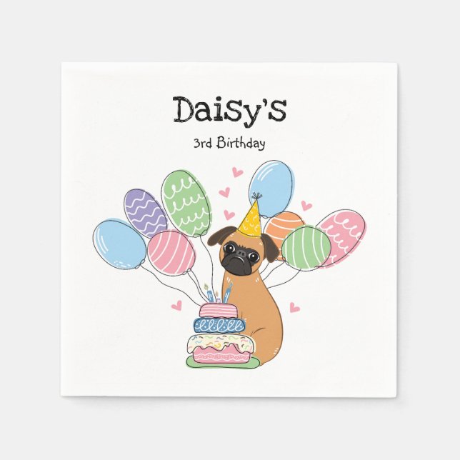 Servilleta De Papel Papel de cumpleaños Red Brussels Griffon (Anverso)