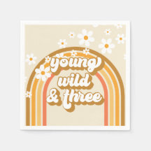 Papel de cumpleaños Retro Rainbow Young Wild y Tre