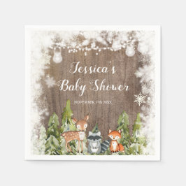 Servilleta De Papel Papel de cumpleaños Woodland para animales de invi