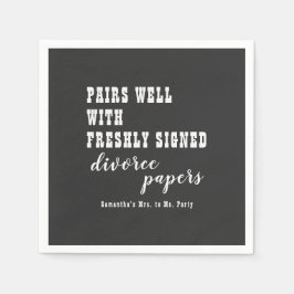 Servilleta De Papel Papel de divorcio negro Fiesta divorciado