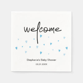 Servilleta De Papel Papel de ducha de niño pequeño con el corazón azul