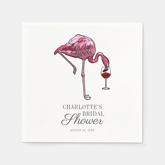 Servilleta De Papel Papel de ducha de novia Flamingo (Anverso)