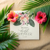 Papel de ducha tropical floral para novias