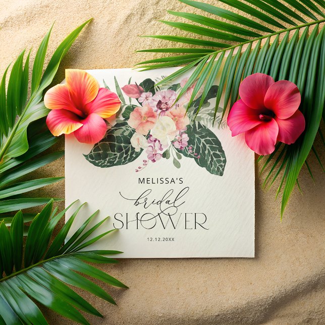 Servilleta De Papel Papel de ducha tropical floral para novias (Subido por el creador)