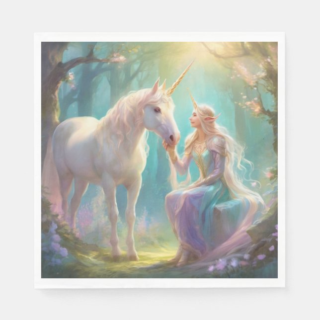 Servilleta De Papel Papel de Elf Unicorn (Anverso)