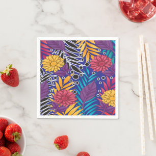 Servilleta De Papel Papel de envoltura colorido con flores creativas