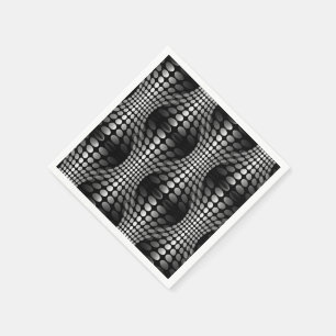 Servilleta De Papel Papel de escritorio de las olas punteadas negro y 