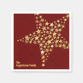 Servilleta De Papel Papel de Estrellas Doradas BURGUNDY Personalizado