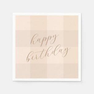 Servilleta De Papel Papel de Feliz Cumpleaños en Escritura Marrón Neut