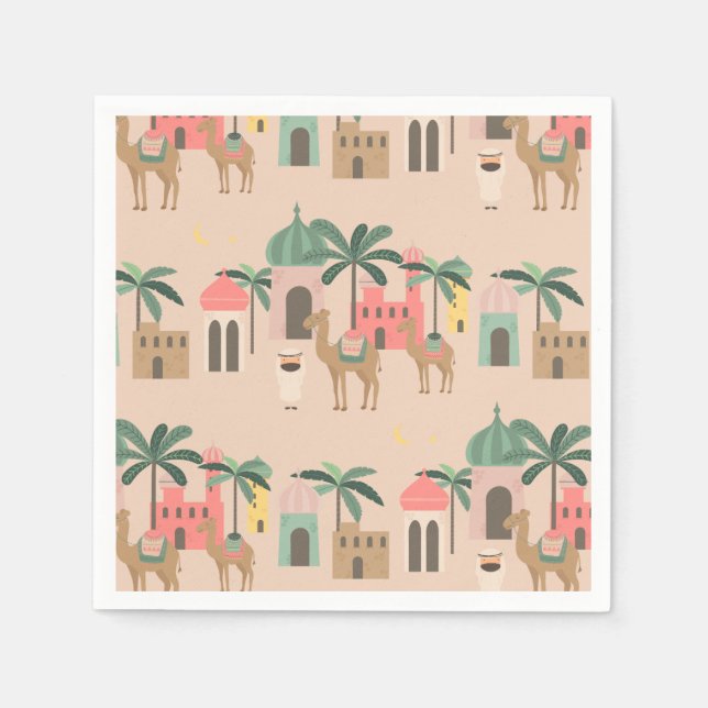 Servilleta De Papel Papel de Fiesta de Baby Shower con temas de desier (Anverso)