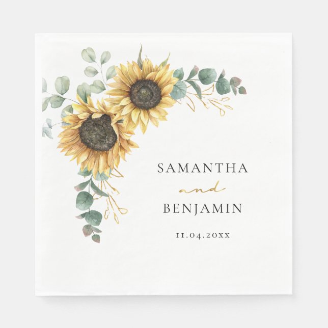 Servilleta De Papel Papel de fiesta de boda floral (Anverso)