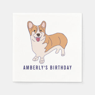 Servilleta De Papel Papel de fiesta de cumpleaños del perro Corgi