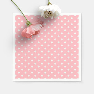 Servilleta De Papel Papel de fiesta de lunares rosa suave y blanco