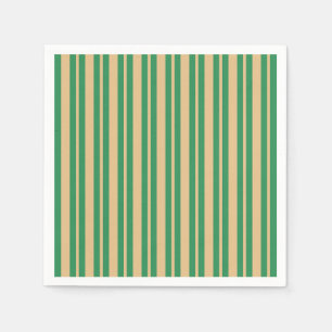 Servilleta De Papel Papel de fiesta de Navidad a rayas beige verde