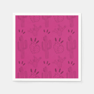 Servilleta De Papel Papel de Fiesta Napkin Cactus Mexicano Rosado Flor