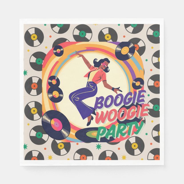 Servilleta De Papel Papel de fiesta Retro Boogie Woogie  (Anverso)