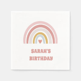 Servilleta De Papel papel de fiesta rosa arco iris para cumpleaños
