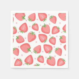 Servilleta De Papel Papel de fresa Napkins Berry Primer Cumpleaños