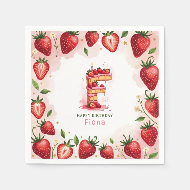 Servilleta De Papel Papel de fresa Papel de cumpleaños Carta de la ser (Anverso)