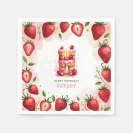 Servilleta De Papel Papel de fresa Papel de cumpleaños Etiqueta de la