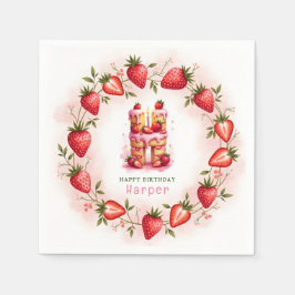 Servilleta De Papel Papel de fresa Papel de cumpleaños Etiqueta de la