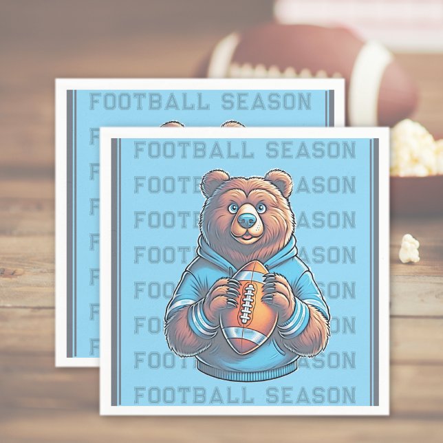 Servilleta De Papel Papel de fútbol Personalizado azul (Blue Custom Football Paper Napkins)