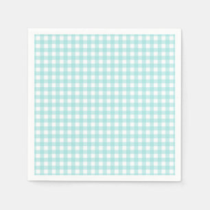 Servilleta De Papel Papel de gingham Aqua Blue de Faye y Lauren