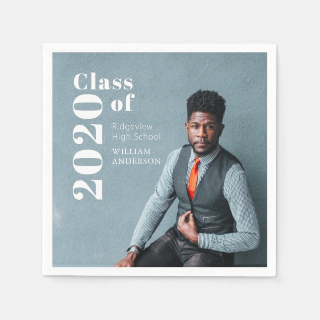 Servilleta De Papel Papel de graduación de foto negrita simple (Anverso)