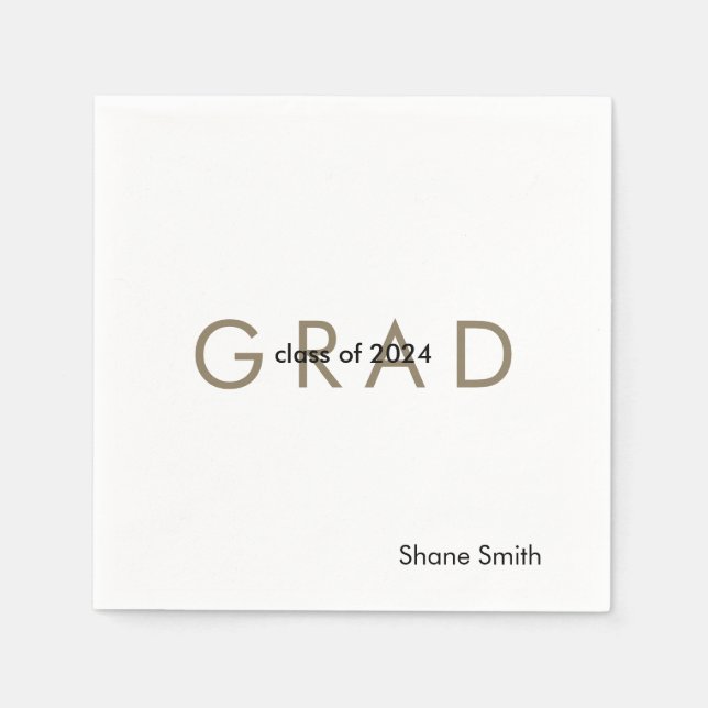 Servilleta De Papel Papel de graduación personalizado contemporáneo (Anverso)