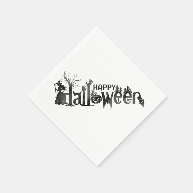 Servilleta De Papel Papel de Halloween espeluznante (Borde)