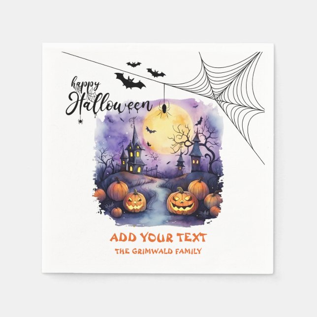 Servilleta De Papel Papel de Halloween espumoso Personalizable de serv (Anverso)