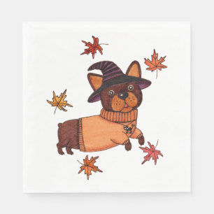 Servilleta De Papel Papel de Halloween French Bulldog Arte Popular Oto