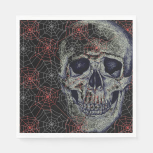 Servilleta De Papel Papel de Halloween Napkins-Skull & Webs