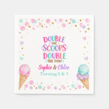 Papel de helado doble de cumpleaños conjunto